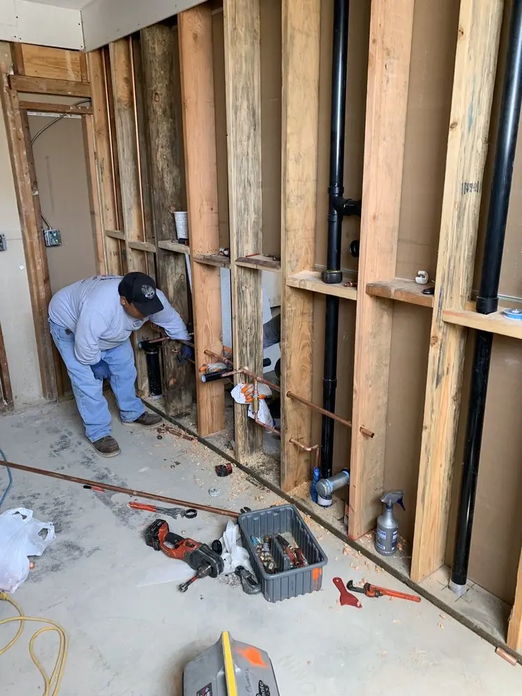 Commercial rough-in plumbing for Gas Line Repair in Evergreen Historic District